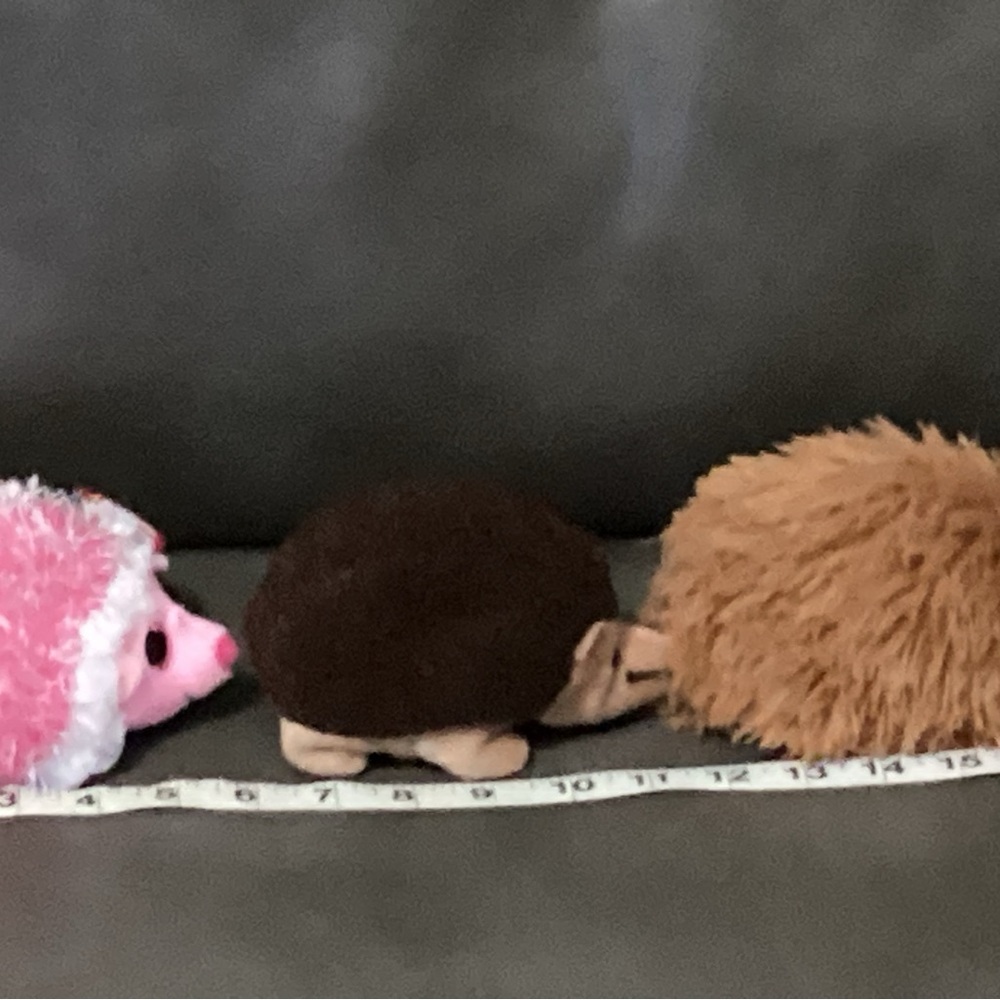 Ty Beanie Babies Hedgehog Set with tags  - Cream, Brown, Pink Collection - Picture 8 of 8